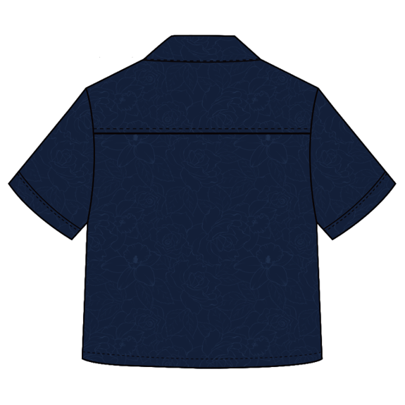 Chemise à motifs marine Les Roses