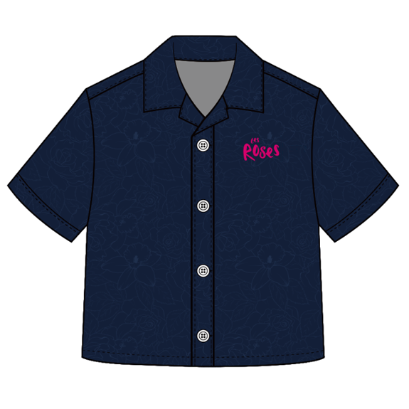 Chemise à motifs marine Les Roses