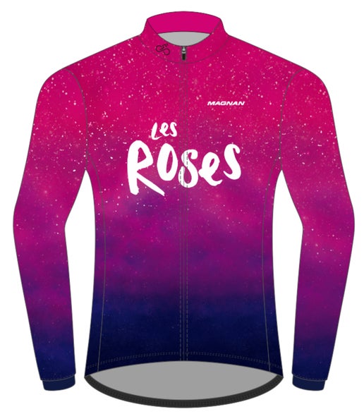 Maillot de vélo thermique manches longues - Édition 2025 - Motif Les Roses
