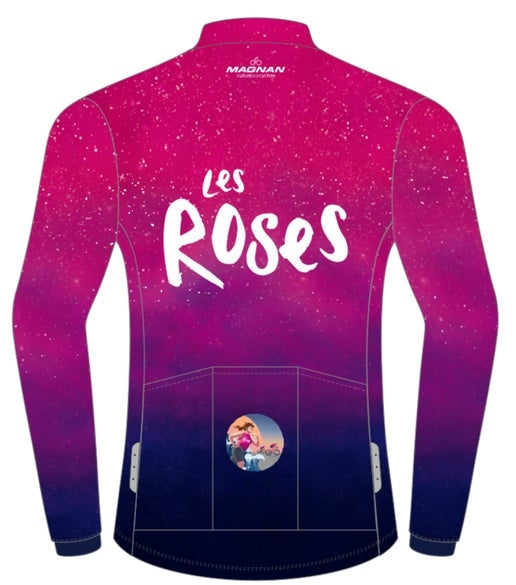 Maillot de vélo thermique manches longues - Édition 2025 - Motif Les Roses